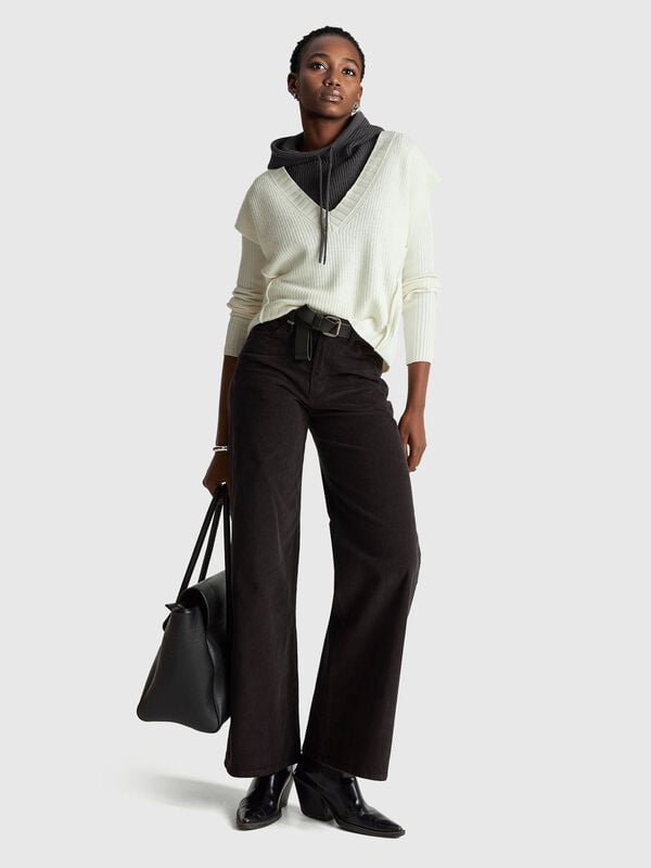 Wide fit velvet trousers Women