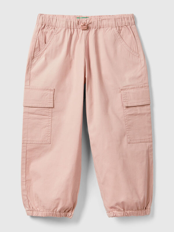 Stretch cotton cargo trousers Junior Girl