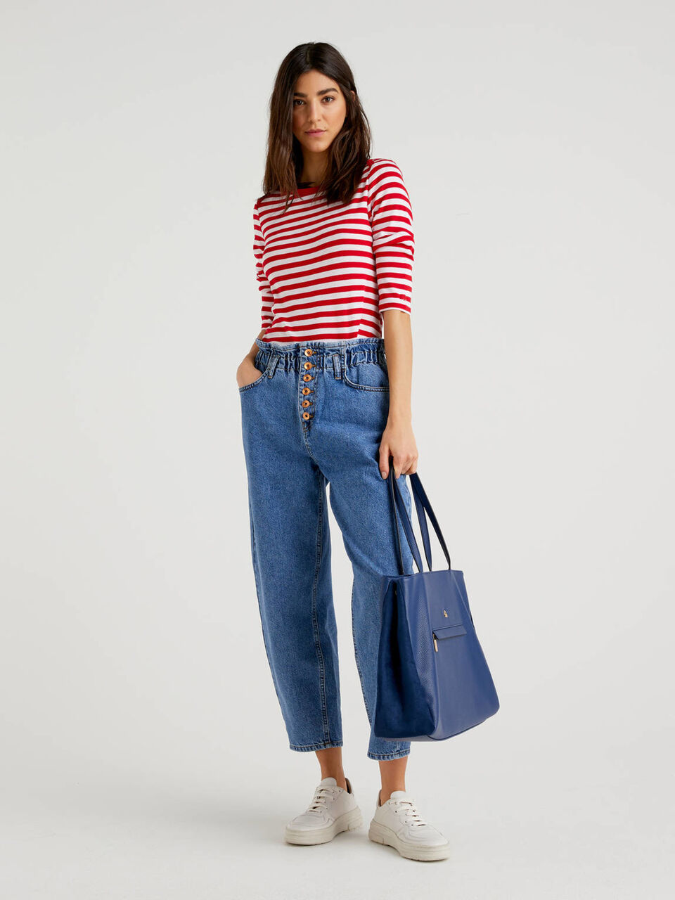 Paper bag jeans Women image number null