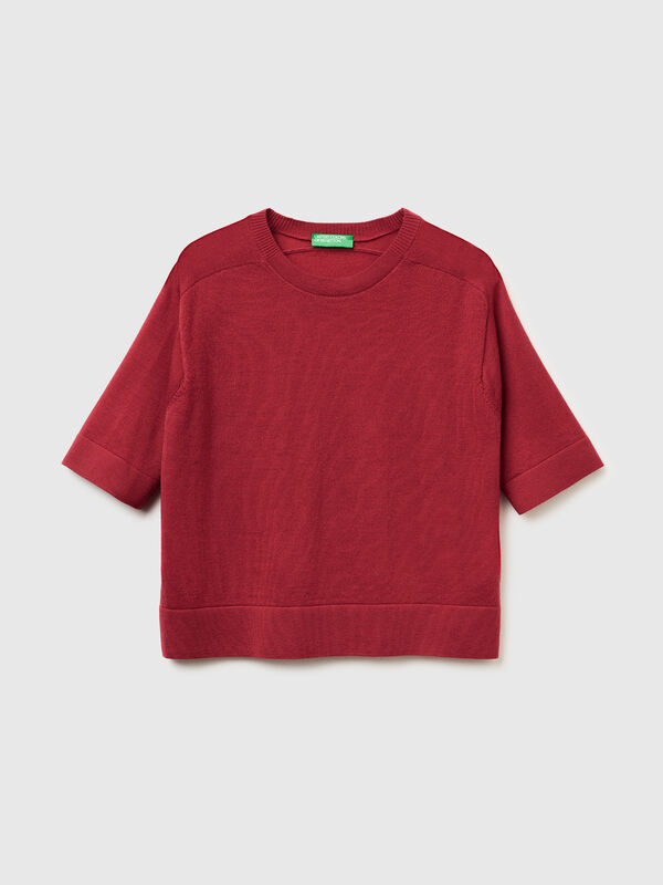 Short sleeve sweater in pure Merino wool Short sleeve sweater in pure Merino wool Women