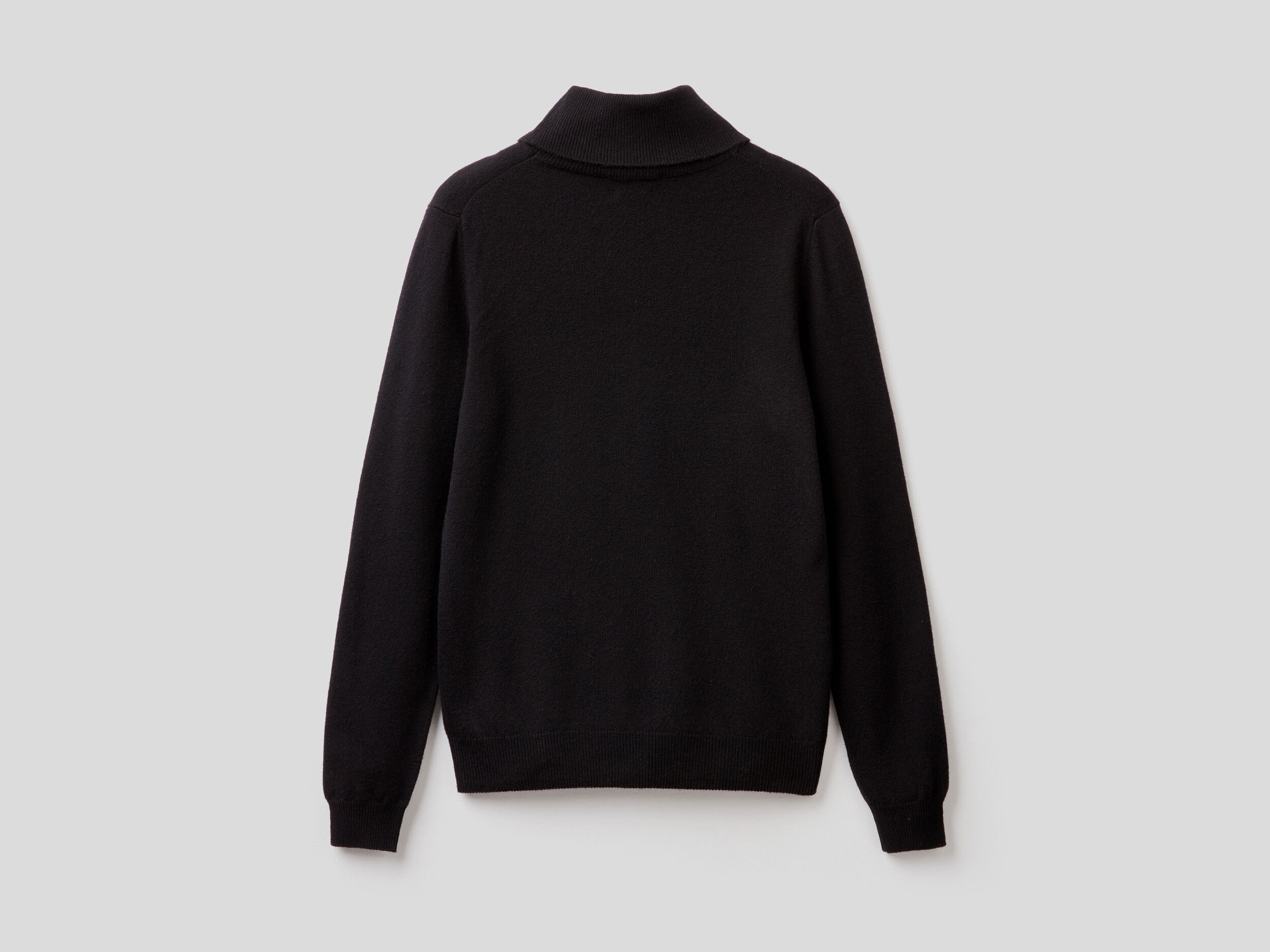 Black merino wool turtleneck sweater