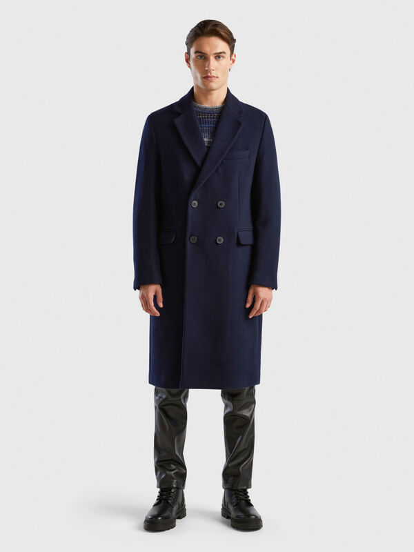 Double-breasted slim fit coat