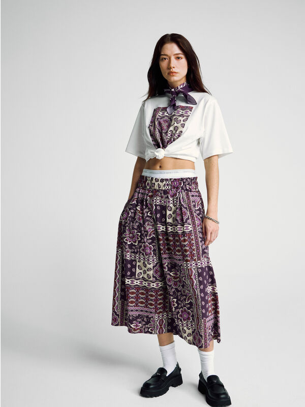 Pencil skirt with bandana print Women