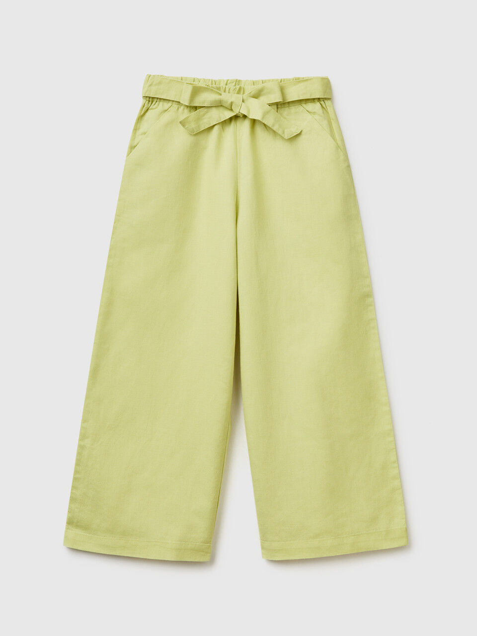 Palazzo trousers in linen blend