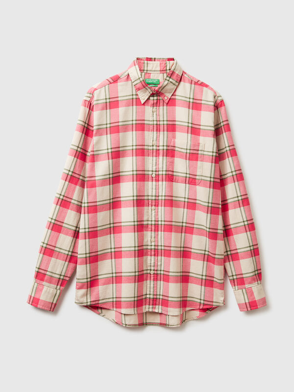 Flannel button-down shirt Men