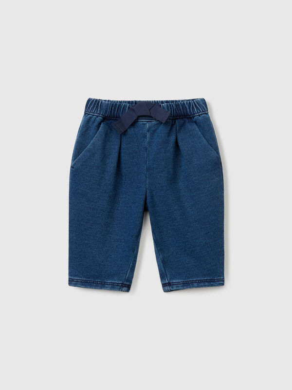 Denim look trousers with drawstring New Born (0-18 months)