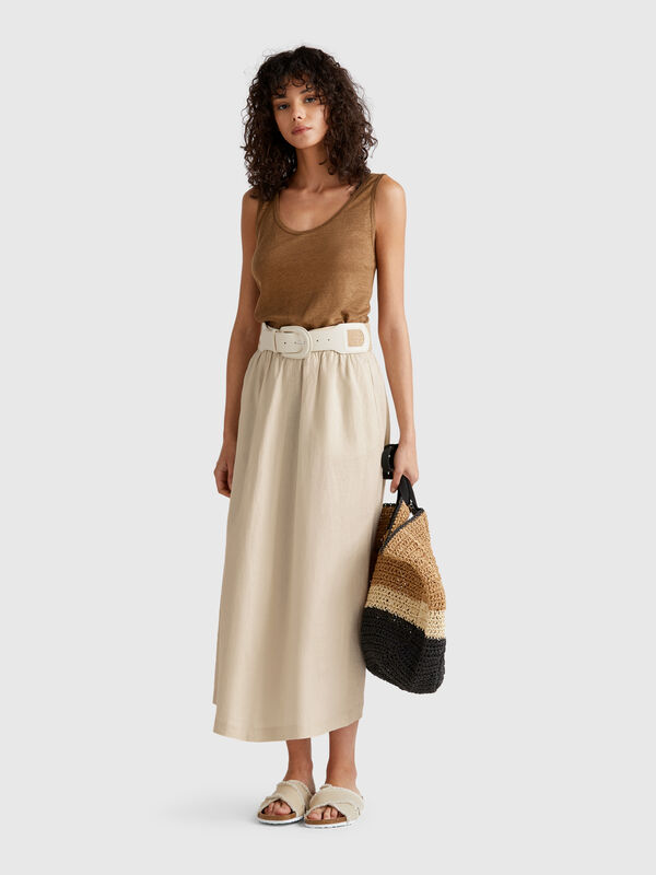 Long skirt in pure linen Women