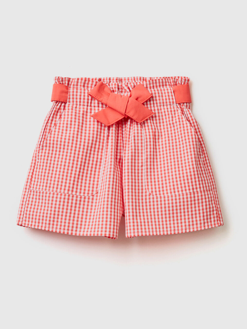 Vichy bermudas with belt