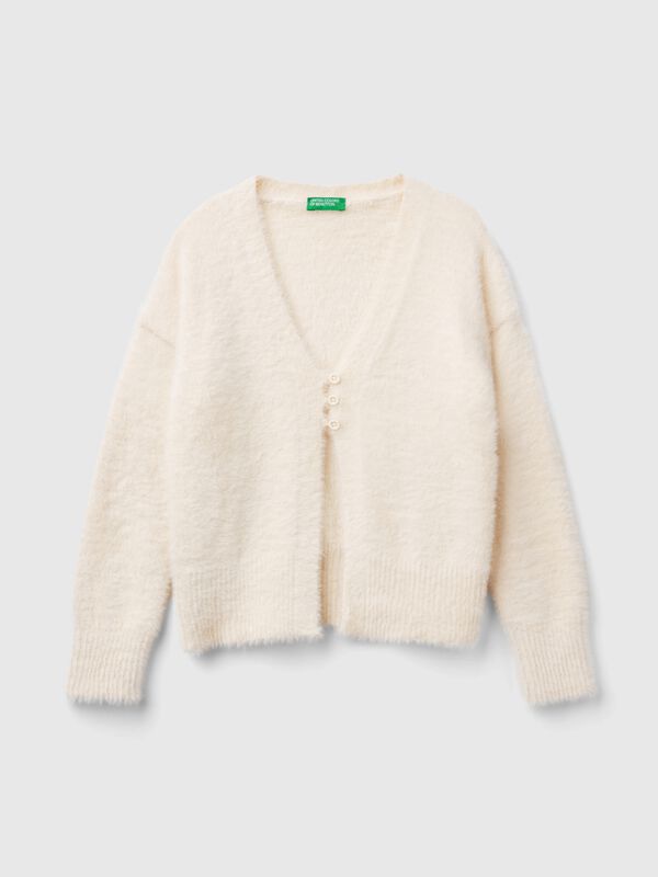 Fluffy yarn cardigan Junior Girl
