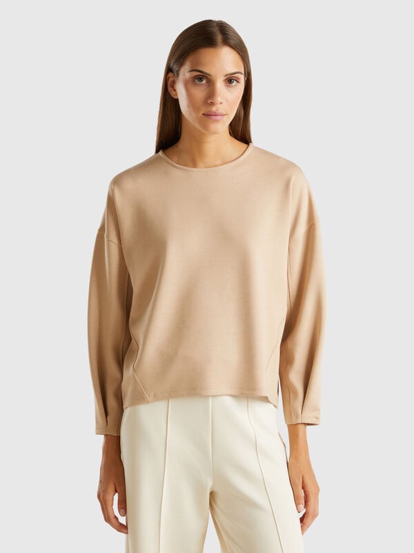 Lightweight sweatshirt in cotton and Modal® blend Women