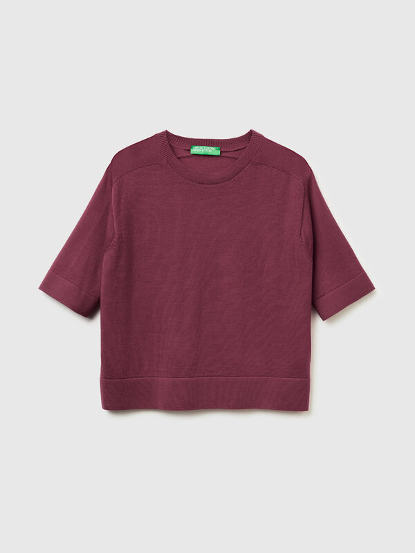 Short sleeve sweater in pure Merino wool Short sleeve sweater in pure Merino wool Women