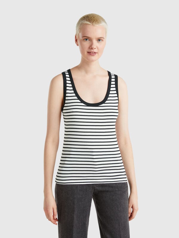 Striped tank top in 100% cotton Women