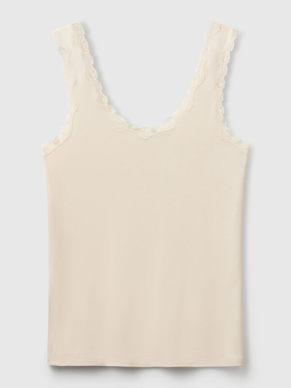 Modal tank top with lace Women
