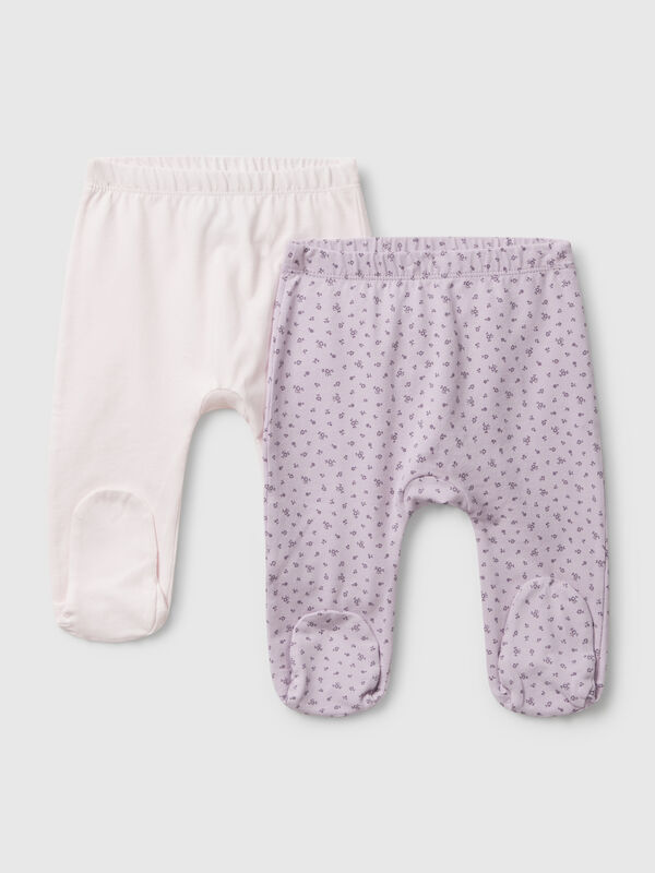 Two pairs of trousers in cotton New Born (0-18 months)