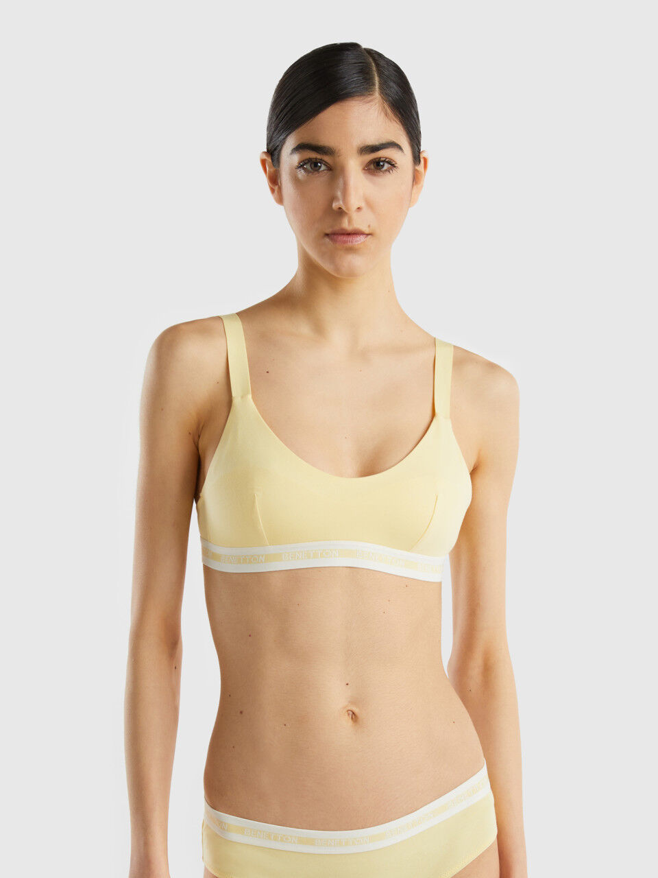 Semi-padded bra in organic cotton