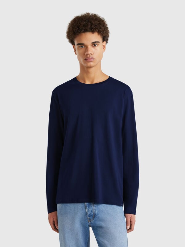 Long sleeve pure cotton t-shirt Men