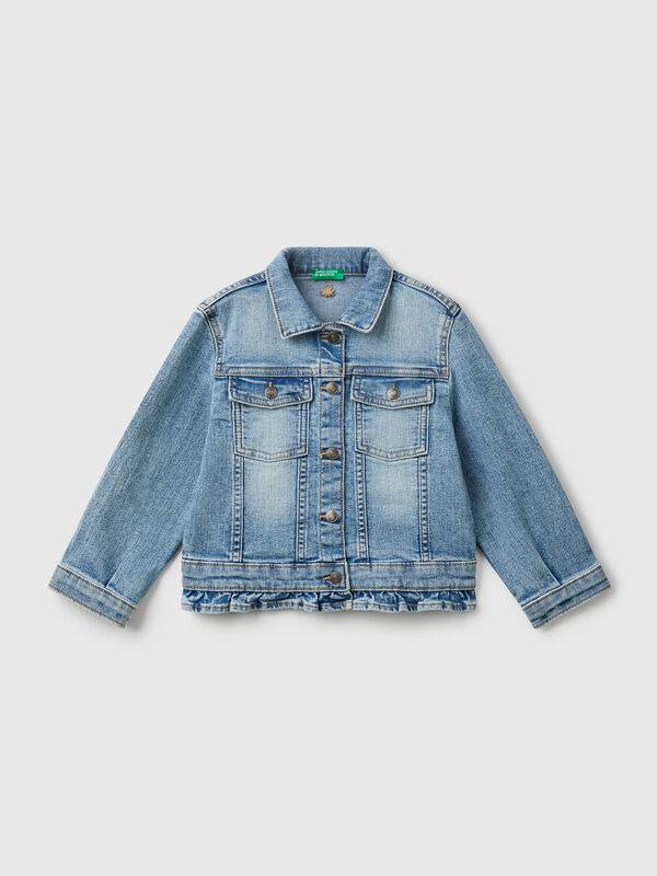 Denim jacket with ruffles Junior Girl