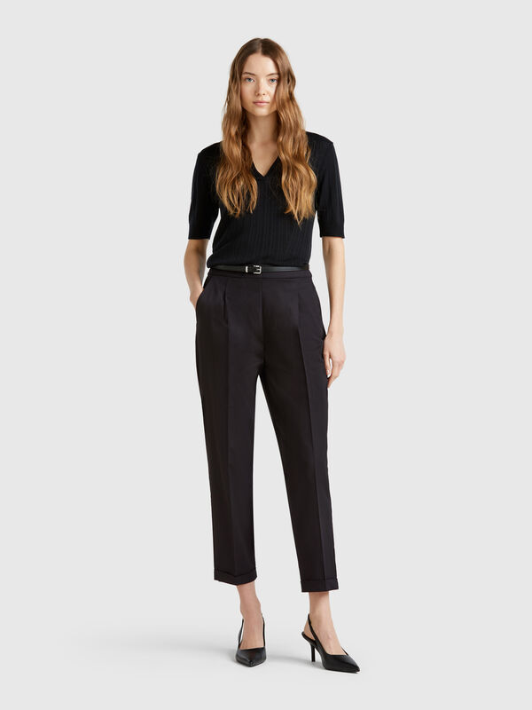 Stretch cotton trousers Women