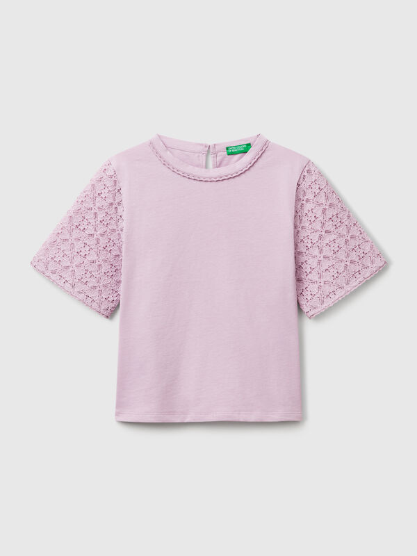 T-shirt with lace sleeve Junior Girl