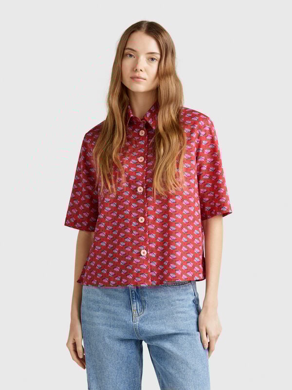 Patterned shirt in lightweight cotton Women