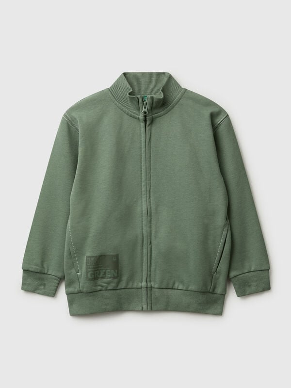 Zip-up sweatshirt with thick print Junior Boy
