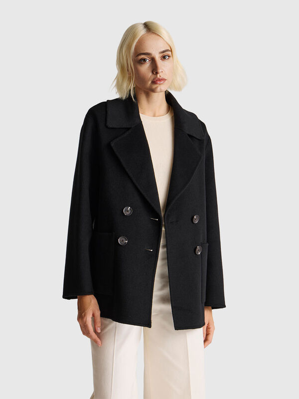 Double-breasted coat in wool blend Women