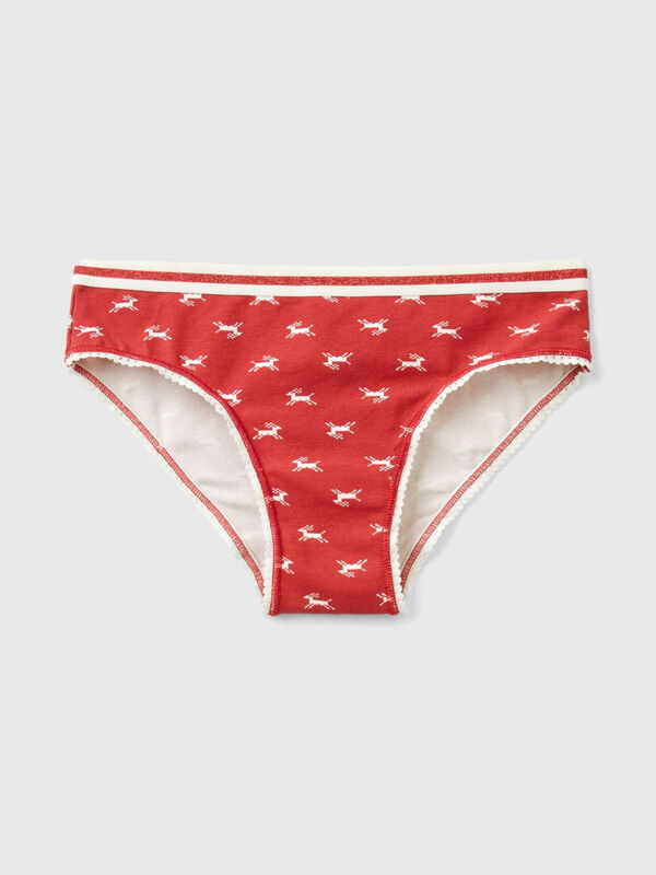 Underwear with reindeer print