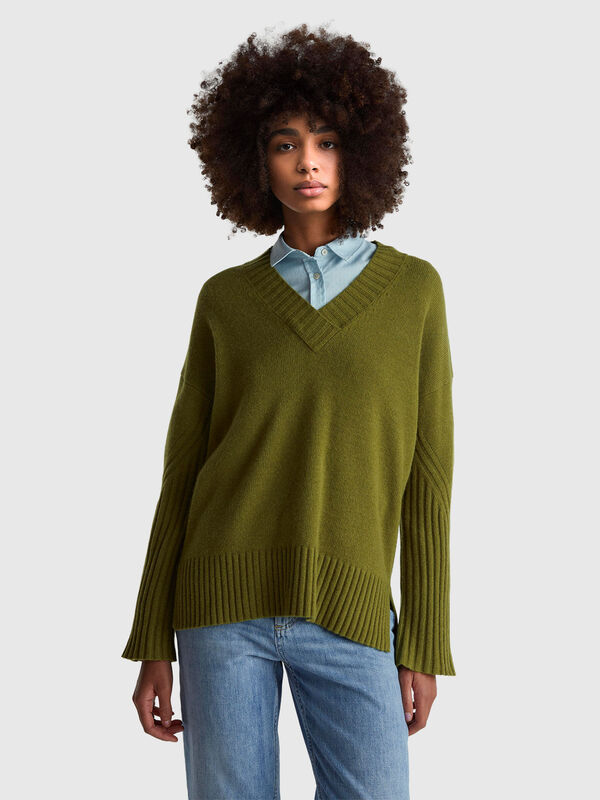 Oversized sweater in wool blend Women