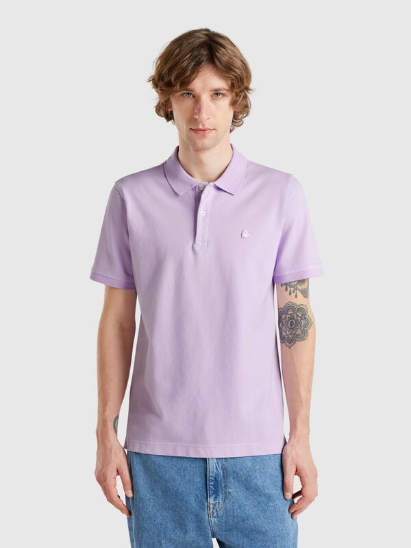 Lilac slim fit polo Men