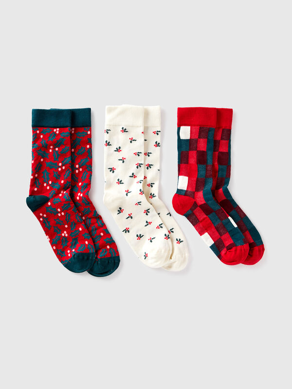 Three pairs of Christmas socks Women