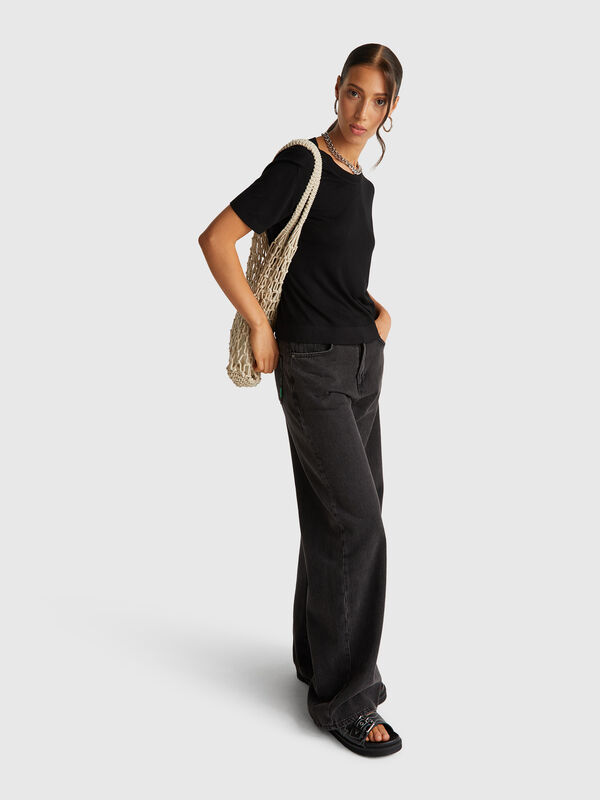 Short sleeve top in silk blend Short sleeve top in silk blend Women