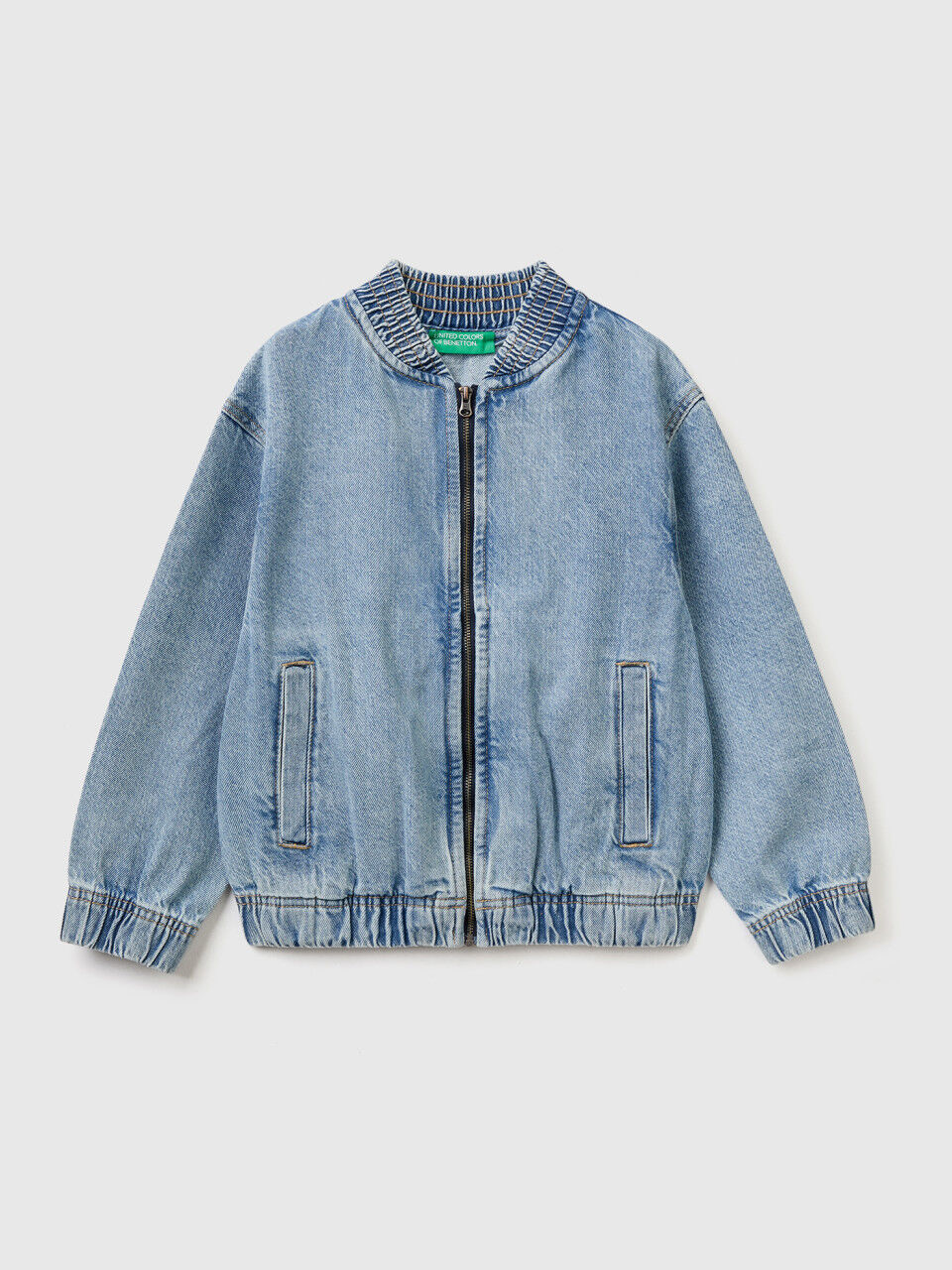 Lightweight denim bomber