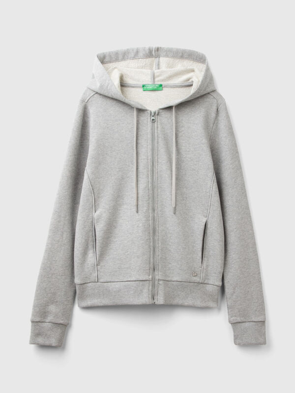 100% cotton sweatshirt with zip and hood Women