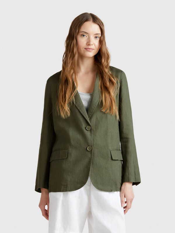 Blazer in pure linen Women