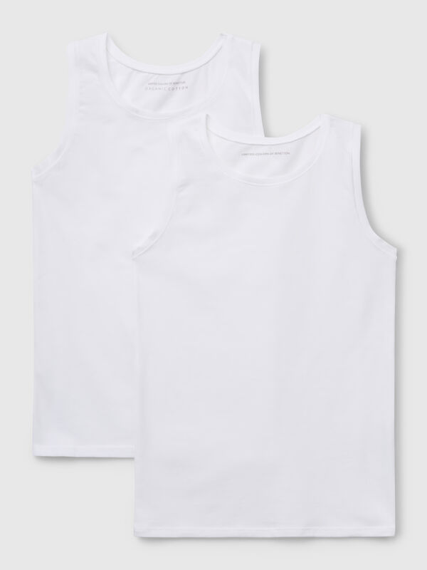 Two tank tops in super stretch cotton Junior Girl