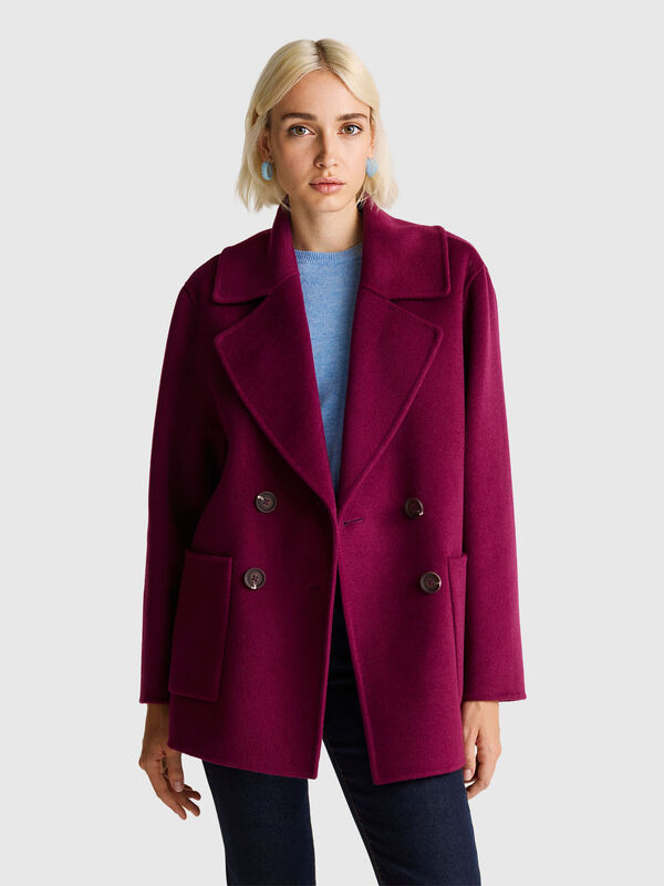 Double-breasted coat in wool blend Women
