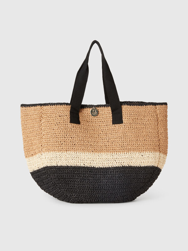Straw look shopping bag Women