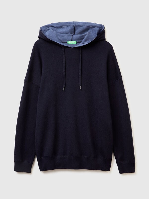 Hooded relaxed fit sweater Men