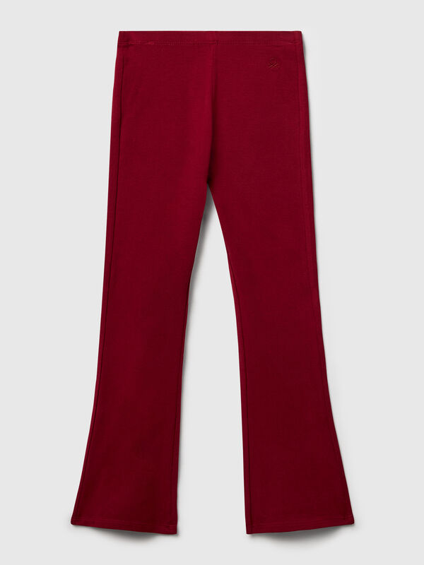 Flared leggings in stretch cotton Junior Girl