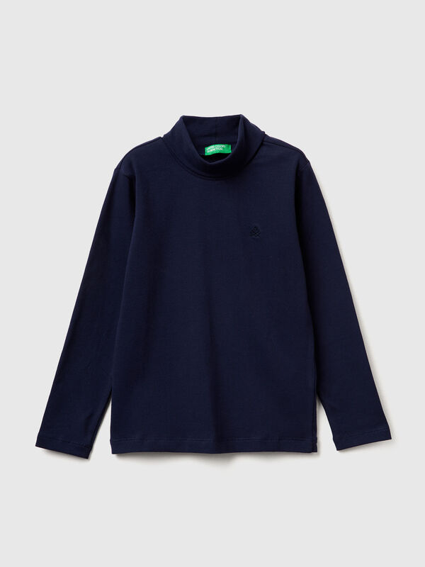 Turtleneck t-shirt in warm stretch cotton Junior Boy