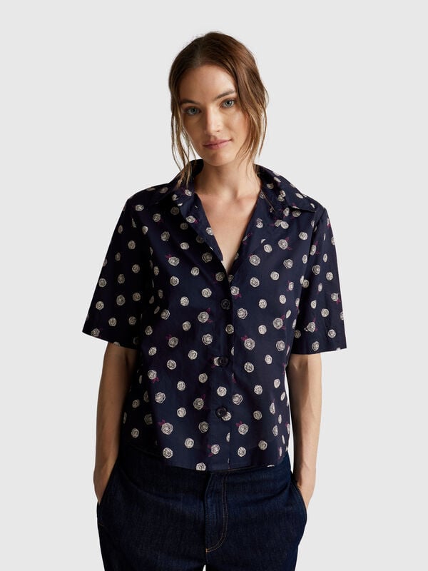 Short sleeve patterned shirt Women