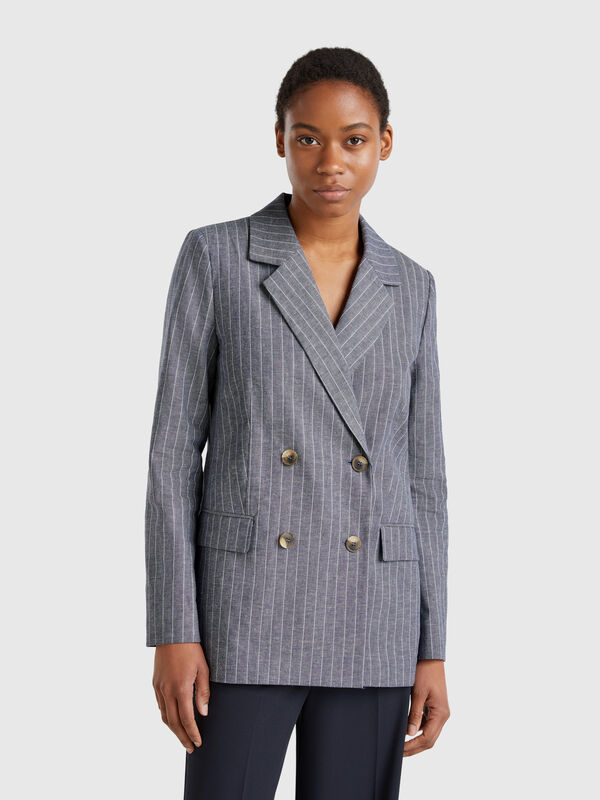 Double-breasted pinstripe blazer Women