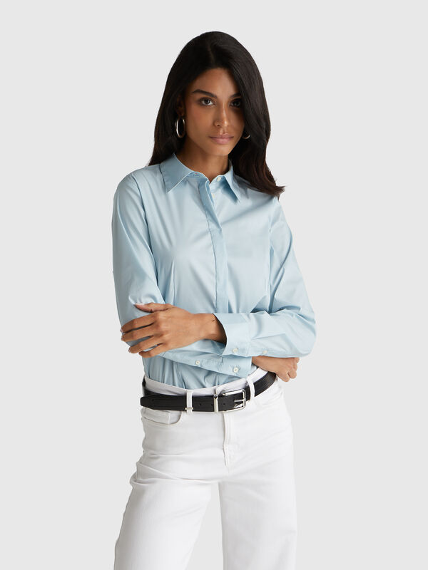 Shirt in stretch cotton blend Women