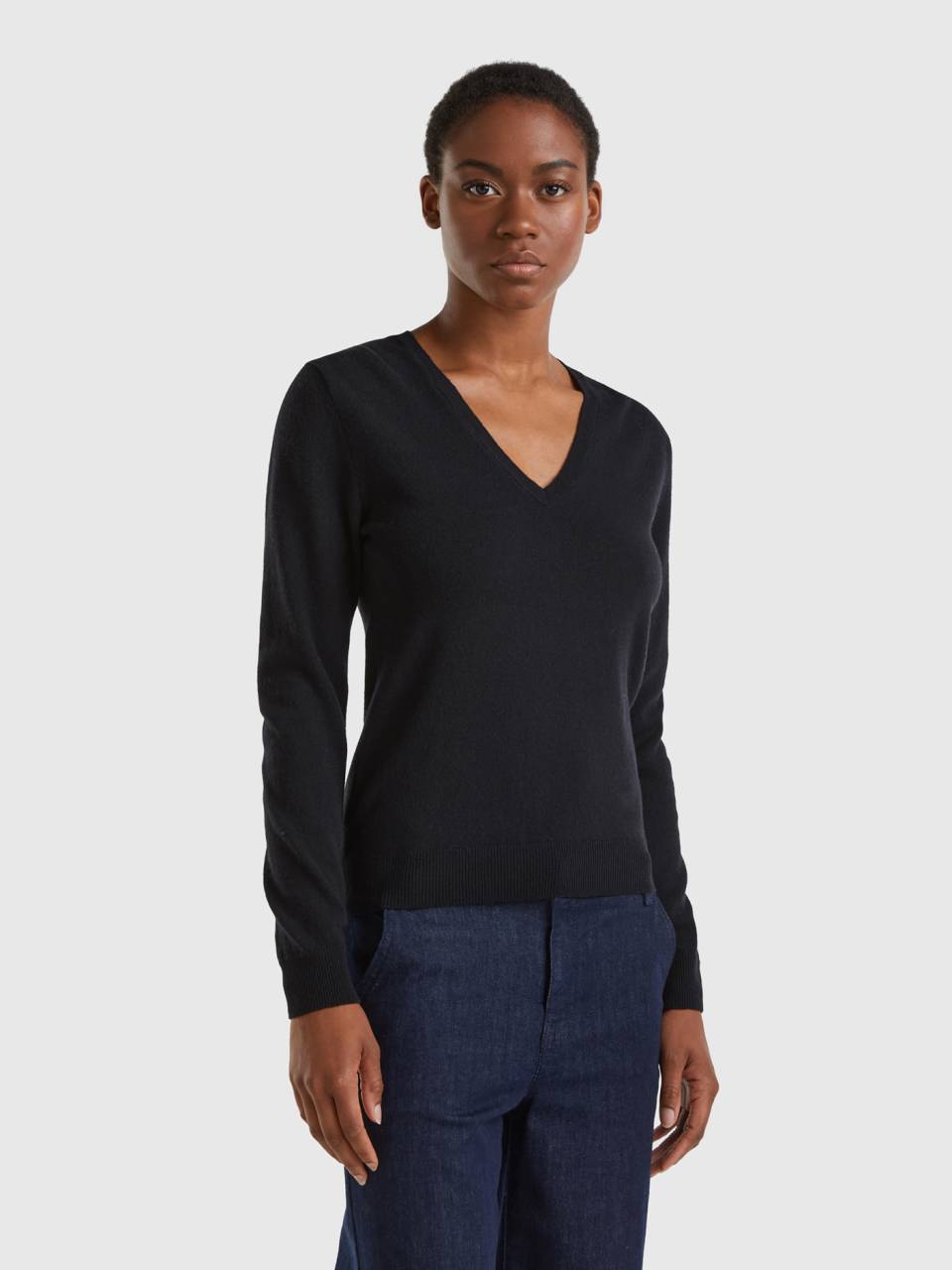 Benetton v neck sweater hotsell